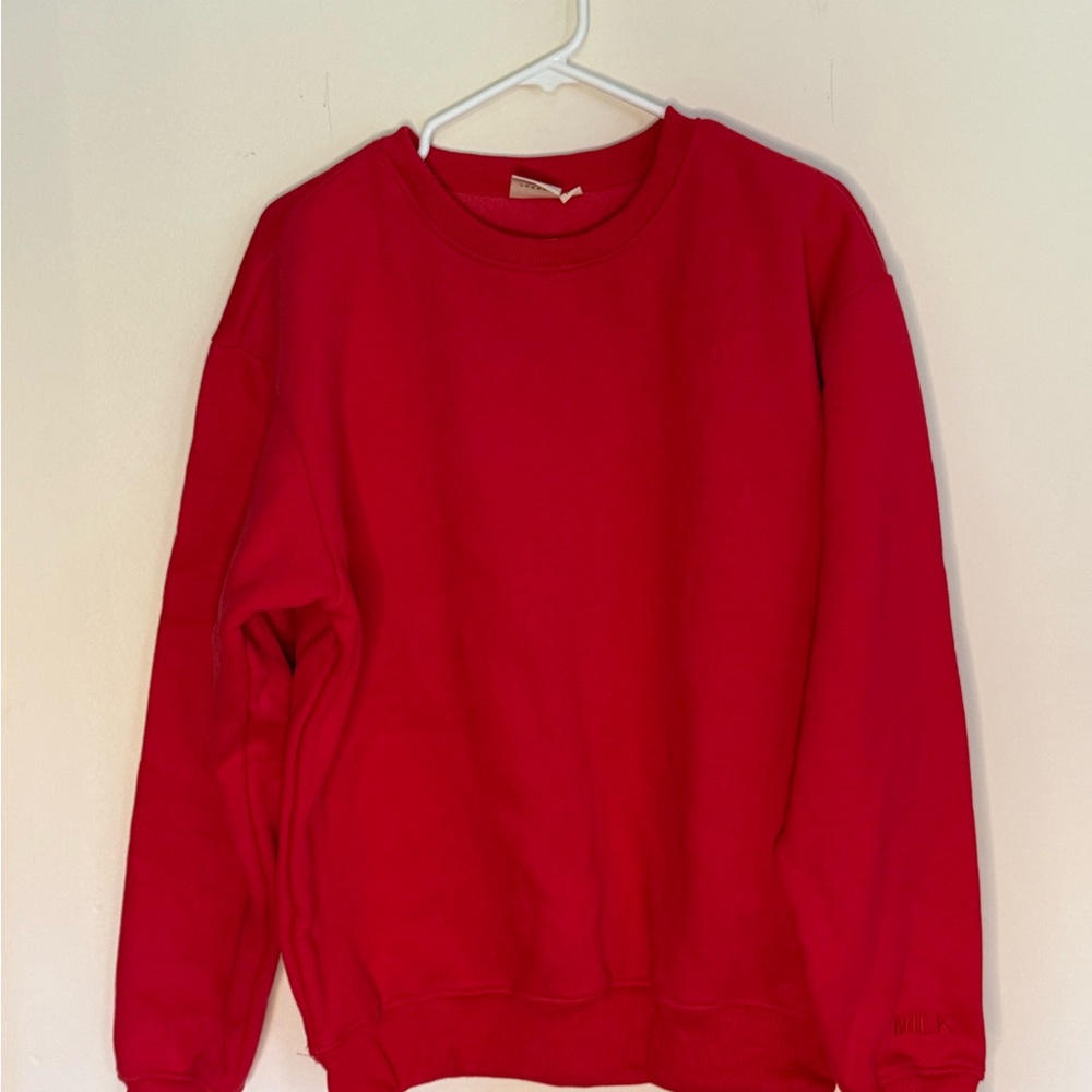Vibrant Red Crew Neck Sweater